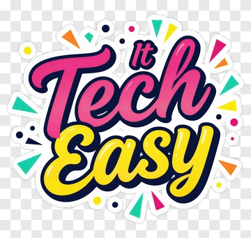 Tech Easy Sticker Design PNG