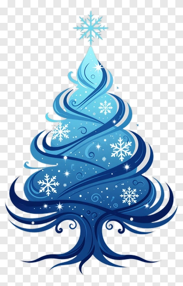 Colorful Christmas Tree With Snowflakes PNG