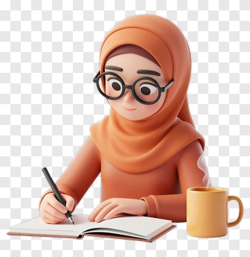 3D Student Writing In A Notebook PNG