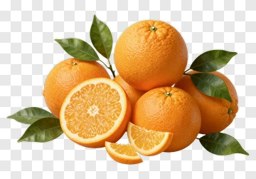 Fresh Oranges With Green Leaves PNG