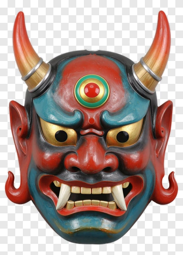 Colorful Demon Mask PNG