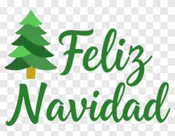 Christmas Tree With Feliz Navidad Text PNG
