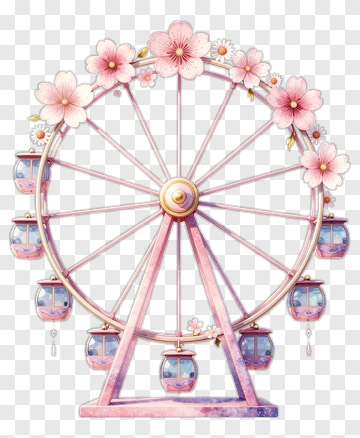 Cherry Blossom Ferris Wheel PNG