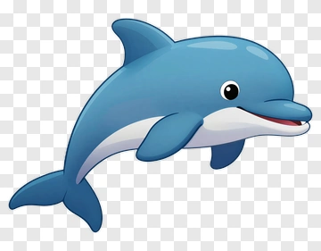 Cartoon Dolphin Swimming PNG