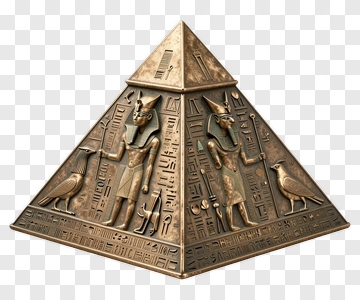 Egyptian Pyramid With Hieroglyphics And Deities PNG