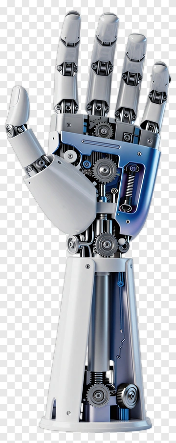Robotic Hand With Mechanical Components PNG
