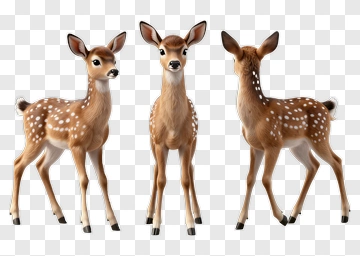 3D Fawn With Spots PNG