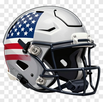 Football Helmet With American Flag Design PNG