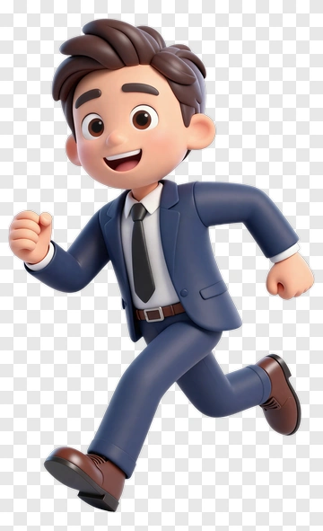3D Businessman Running PNG