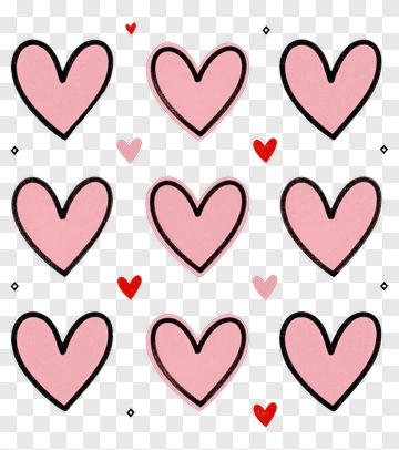 Colorful Heart Pattern PNG