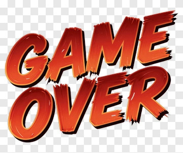 Game Over Text In Bold Orange Style PNG