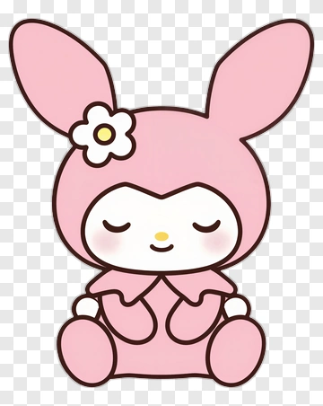 Cute Bunny Character With Flower PNG