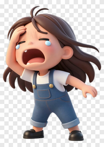 Crying Child In Overalls PNG