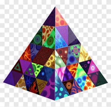 Colorful Pyramid With Geometric Patterns PNG