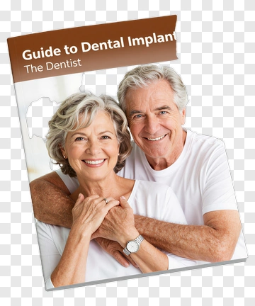 Happy Couple Holding A Guide To Dental Implants PNG