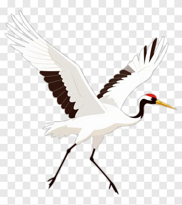 Cartoon Crane In Flight PNG