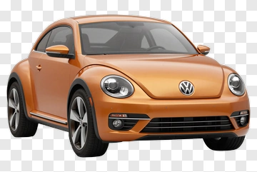 Orange Volkswagen Beetle Car PNG