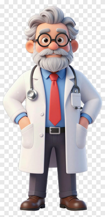Cartoon Doctor With Glasses And Stethoscope PNG
