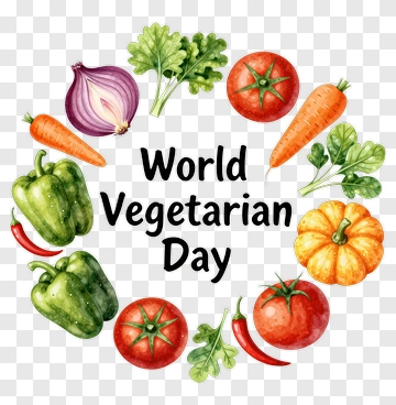 World Vegetarian Day With Fresh Vegetables PNG