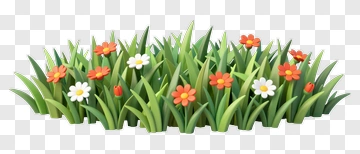 Colorful Flowering Grass PNG