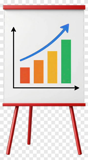 Bar Chart On Presentation Board PNG