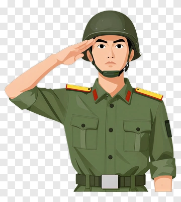 Soldier Saluting In Military Uniform PNG