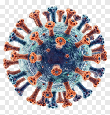 3D Virus Structure With Spikes PNG