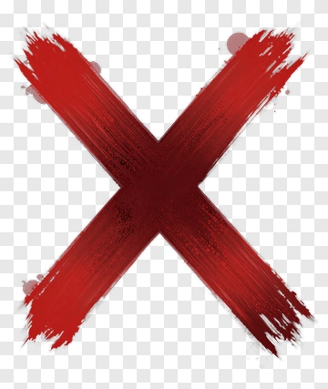 Red Brush Stroke Cross Mark PNG