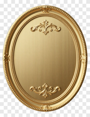 Gold Oval Picture Frame PNG