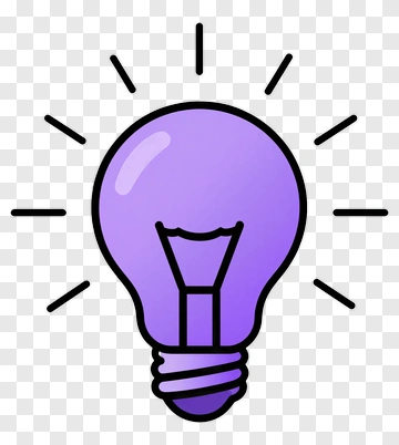 Purple Light Bulb With Rays PNG