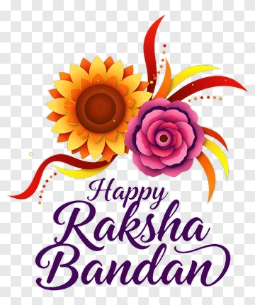 Happy Raksha Bandan Floral Design PNG