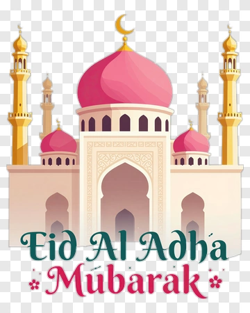 Eid Al Adha Mubarak Mosque Illustration PNG