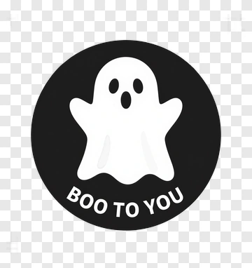 Cartoon Ghost With Boo To You Text PNG