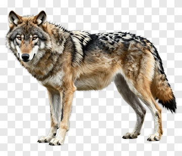 Realistic Wolf Standing PNG