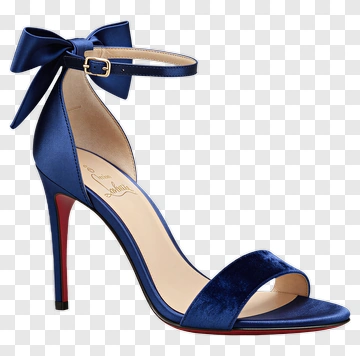 Blue High Heel Sandal With Bow PNG