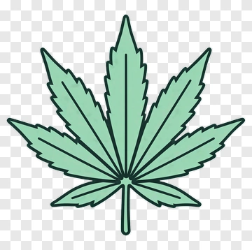 Green Cannabis Leaf PNG