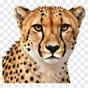 Realistic Cheetah Face PNG