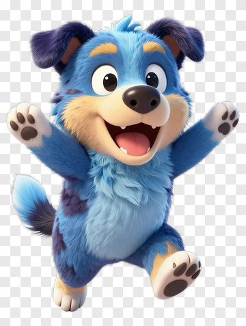 Cartoon Blue Dog PNG