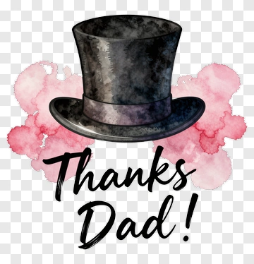 Thank You Card For Dad With Top Hat Design PNG