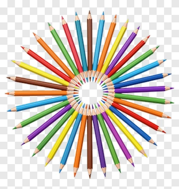 Colorful Circle Of Crayons PNG