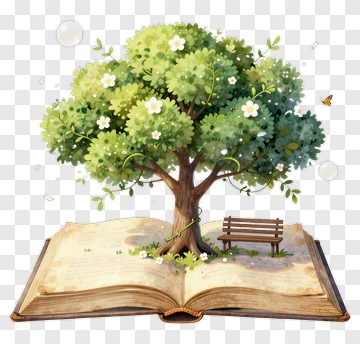 Tree Growing From An Open Book PNG