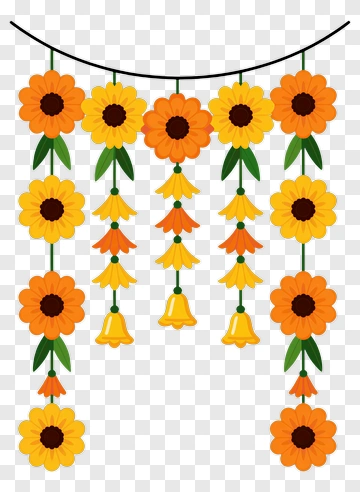 Colorful Flower Garland PNG