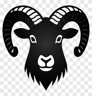 Black Ram Head Illustration PNG