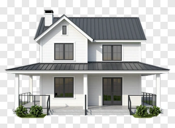 Modern White House With Porch PNG