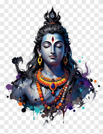Colorful Artistic Representation Of A Hindu Deity PNG