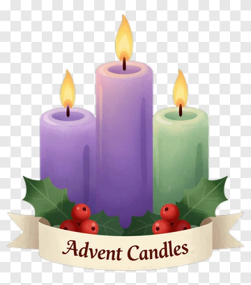 Advent Candles With Holly And Berries PNG
