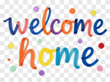Welcome Home Sign With Colorful Dots PNG