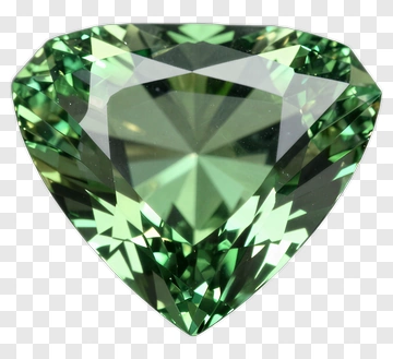 Green Diamond Cut Gemstone PNG