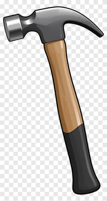 Hammer With Wooden Handle PNG