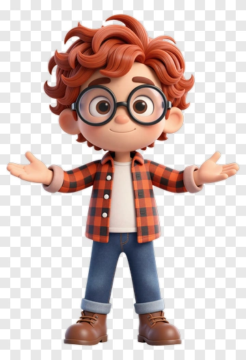 Cartoon Boy Standing With Open Arms PNG